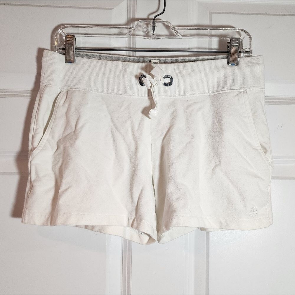 Converse White Cotton Blend Pocket Front Sweat Shorts S